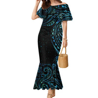 New Zealand Tribal Tattoo Family Matching Mermaid Dress and Hawaiian Shirt With Matariki Art LT9 Mom's Dress Galaxy - Polynesian Pride