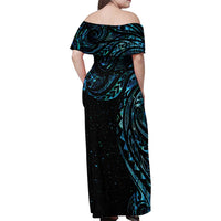 New Zealand Tribal Tattoo Family Matching Off Shoulder Maxi Dress and Hawaiian Shirt With Matariki Art LT9 - Polynesian Pride