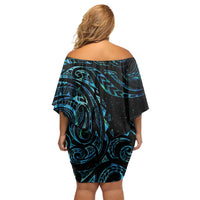 New Zealand Tribal Tattoo Family Matching Off Shoulder Short Dress and Hawaiian Shirt With Matariki Art LT9 - Polynesian Pride
