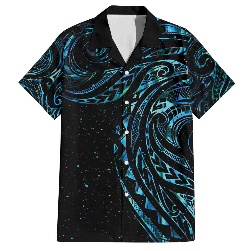 New Zealand Tribal Tattoo Family Matching Puletasi and Hawaiian Shirt With Matariki Art LT9 Dad's Shirt - Short Sleeve Galaxy - Polynesian Pride
