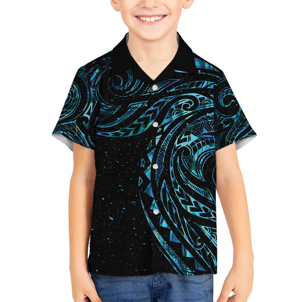 New Zealand Tribal Tattoo Family Matching Puletasi and Hawaiian Shirt With Matariki Art LT9 Son's Shirt Galaxy - Polynesian Pride