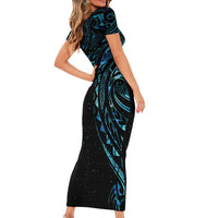 New Zealand Tribal Tattoo Family Matching Short Sleeve Bodycon Dress and Hawaiian Shirt With Matariki Art LT9 - Polynesian Pride