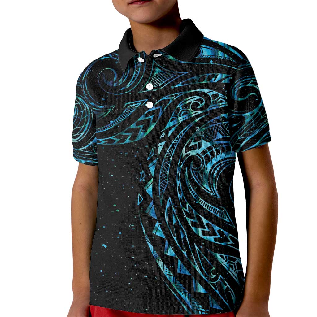 New Zealand Tribal Tattoo Kid Polo Shirt With Matariki Art