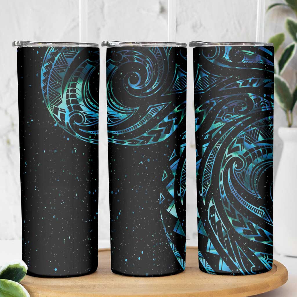 New Zealand Tribal Tattoo Skinny Tumbler With Matariki Art LT9 - Polynesian Pride