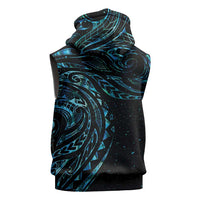 New Zealand Matariki Sleeveless Zip Hoodie Galaxy Maori Tribal Tattoo - Polynesian Pride