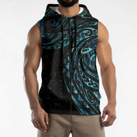 New Zealand Matariki Sleeveless Zip Hoodie Galaxy Maori Tribal Tattoo - Polynesian Pride