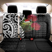 New Zealand Kakapo Christmas Back Car Seat Cover Meri Kirihimete Pohutukawa Flowers LT9 - Polynesian Pride