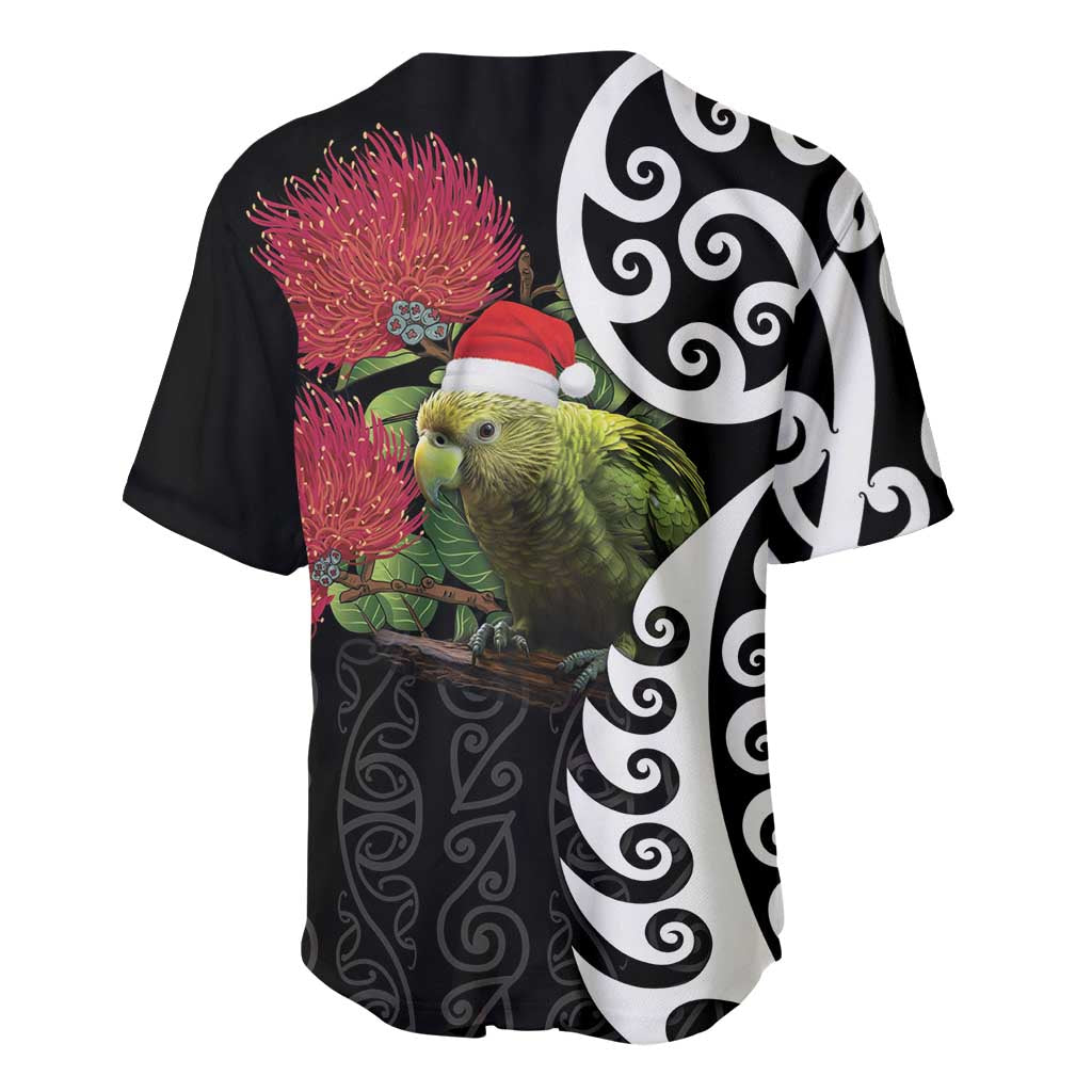 New Zealand Kakapo Christmas Baseball Jersey Meri Kirihimete Pohutukawa Flowers