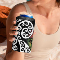 New Zealand Kakapo Christmas 4 in 1 Can Cooler Tumbler Meri Kirihimete Pohutukawa Flowers LT9 - Polynesian Pride