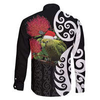 New Zealand Kakapo Christmas Family Matching Long Sleeve Bodycon Dress and Hawaiian Shirt Meri Kirihimete Pohutukawa Flowers LT9 - Polynesian Pride