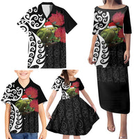 New Zealand Kakapo Christmas Family Matching Puletasi and Hawaiian Shirt Meri Kirihimete Pohutukawa Flowers LT9 - Polynesian Pride