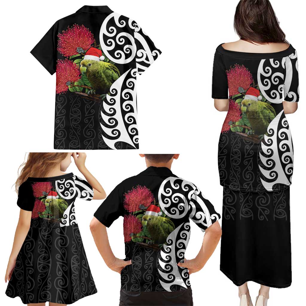 New Zealand Kakapo Christmas Family Matching Puletasi and Hawaiian Shirt Meri Kirihimete Pohutukawa Flowers LT9 - Polynesian Pride