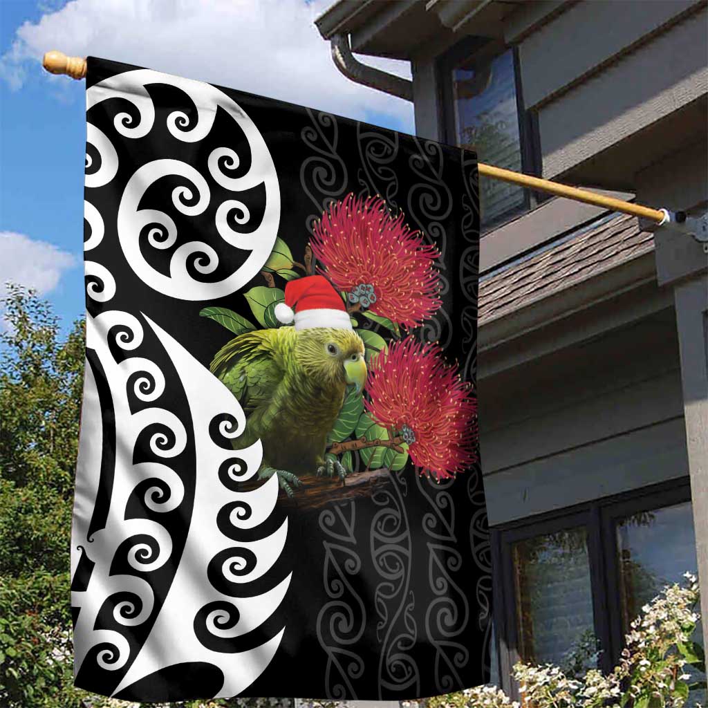 New Zealand Kakapo Christmas Garden Flag Meri Kirihimete Pohutukawa Flowers LT9 - Polynesian Pride