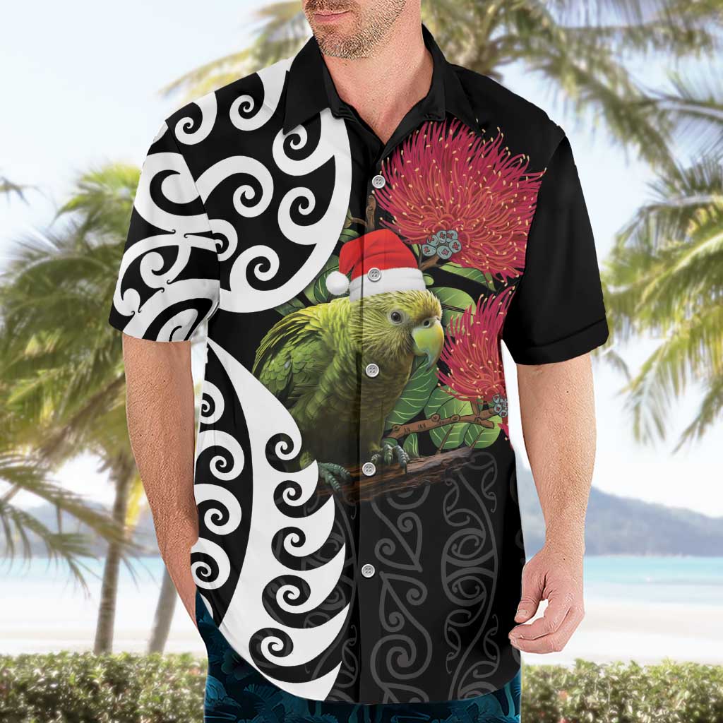 New Zealand Kakapo Christmas Hawaiian Shirt Meri Kirihimete Pohutukawa Flowers LT9 - Polynesian Pride