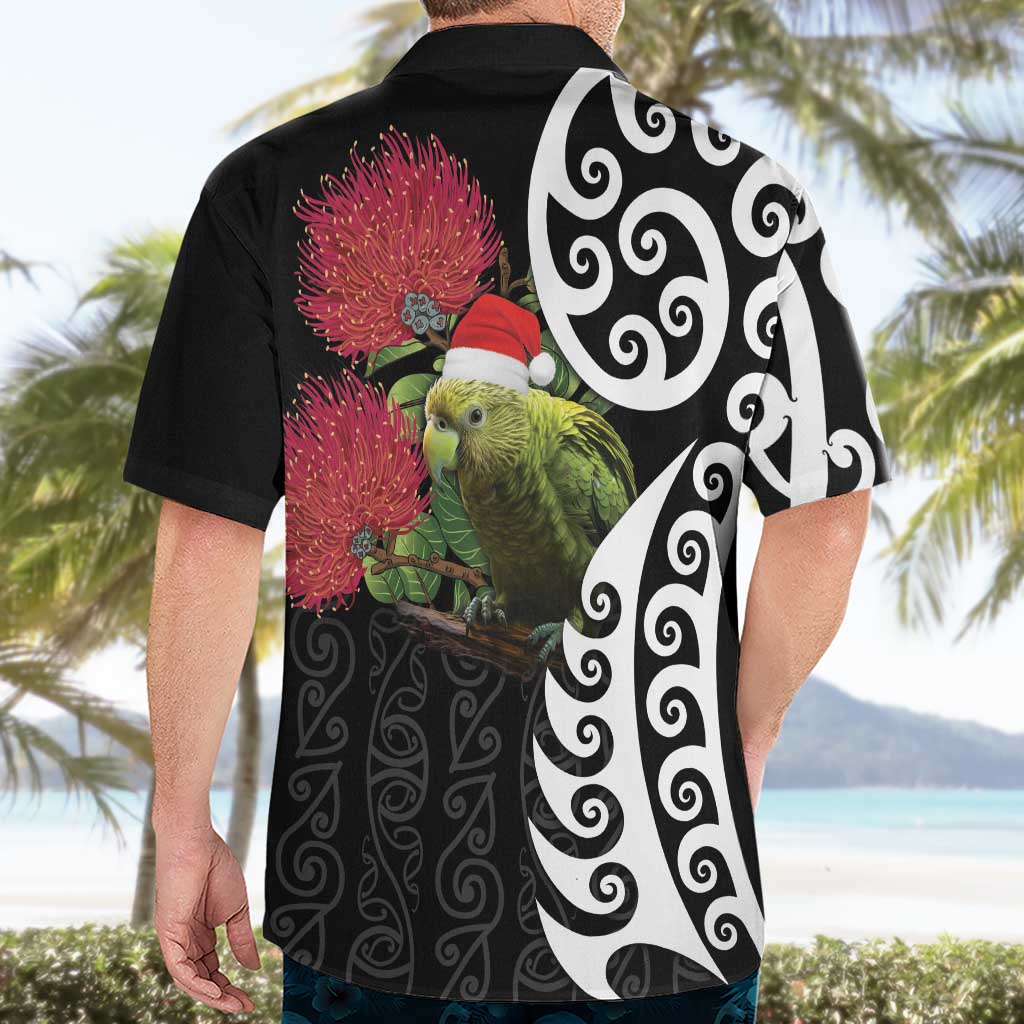 New Zealand Kakapo Christmas Hawaiian Shirt Meri Kirihimete Pohutukawa Flowers LT9 - Polynesian Pride