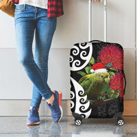 New Zealand Kakapo Christmas Luggage Cover Meri Kirihimete Pohutukawa Flowers LT9 - Polynesian Pride