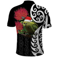 New Zealand Kakapo Christmas Polo Shirt Meri Kirihimete Pohutukawa Flowers LT9 - Polynesian Pride