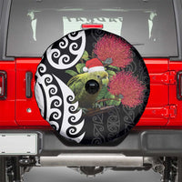 New Zealand Kakapo Christmas Spare Tire Cover Meri Kirihimete Pohutukawa Flowers LT9 - Polynesian Pride