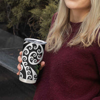 New Zealand Kakapo Christmas Tumbler Cup Meri Kirihimete Pohutukawa Flowers LT9 - Polynesian Pride