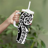 New Zealand Kakapo Christmas Tumbler With Handle Meri Kirihimete Pohutukawa Flowers LT9 - Polynesian Pride