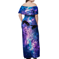 I Love You In Every Universe Personalised Off Shoulder Maxi Dress Polynesian Pattern Galaxy Style LT9 - Polynesian Pride