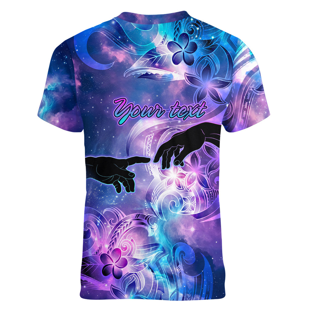 I Love You In Every Universe Personalised Women V Neck T Shirt Polynesian Pattern Galaxy Style LT9 - Polynesian Pride