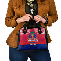 Haiti Independence Day Shoulder Handbag Libete Egalite Fratenite Ayiti 1804 With Polynesian Pattern LT9 - Polynesian Pride