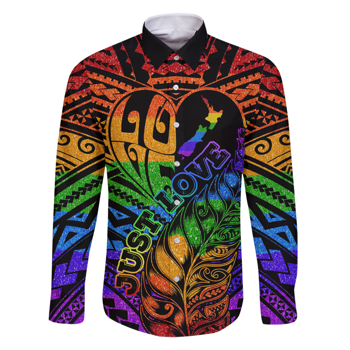 New Zealand LGBT Fern Heart Family Matching Tank Maxi Dress and Hawaiian Shirt Dont judge What You Dont Understand LT9 Dad's Shirt - Long Sleeve - Polynesian Pride
