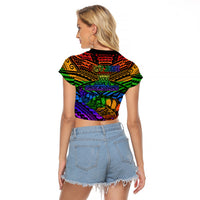 New Zealand LGBT Fern Heart Raglan Cropped T Shirt Dont judge What You Dont Understand LT9 - Polynesian Pride