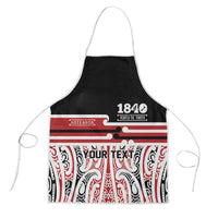 Personalised Toitu Te Tiriti Aotearoa 1840 Apron Red Kowhaiwhai Puhoro - Polynesian Pride