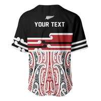 Personalised Toitu Te Tiriti Aotearoa 1840 Baseball Jersey Red Kowhaiwhai Puhoro - Polynesian Pride