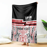 Personalised Toitu Te Tiriti Aotearoa 1840 Blanket Red Kowhaiwhai Puhoro - Polynesian Pride