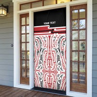 Personalised Toitu Te Tiriti Aotearoa 1840 Door Cover Red Kowhaiwhai Puhoro LT9 - Polynesian Pride