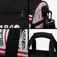 Personalised Toitu Te Tiriti Aotearoa 1840 Duffle Bag Red Kowhaiwhai Puhoro LT9 - Polynesian Pride