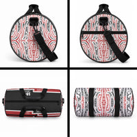 Personalised Toitu Te Tiriti Aotearoa 1840 Duffle Bag Red Kowhaiwhai Puhoro LT9 - Polynesian Pride