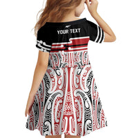 Personalised Toitu Te Tiriti Aotearoa 1840 Family Matching Puletasi and Hawaiian Shirt Red Kowhaiwhai Puhoro LT9 - Polynesian Pride