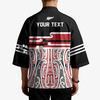 Personalised Toitu Te Tiriti Aotearoa 1840 Kimono Red Kowhaiwhai Puhoro - Polynesian Pride
