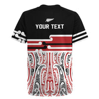 Personalised Toitu Te Tiriti Aotearoa 1840 Rugby Jersey Red Kowhaiwhai Puhoro - Polynesian Pride
