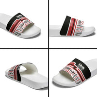 Personalised Toitu Te Tiriti Aotearoa 1840 Slide Sandals Red Kowhaiwhai Puhoro - Polynesian Pride