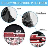 Personalised Toitu Te Tiriti Aotearoa 1840 Spare Tire Cover Red Kowhaiwhai Puhoro - Polynesian Pride
