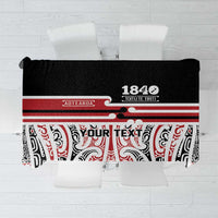 Personalised Toitu Te Tiriti Aotearoa 1840 Tablecloth Red Kowhaiwhai Puhoro - Polynesian Pride