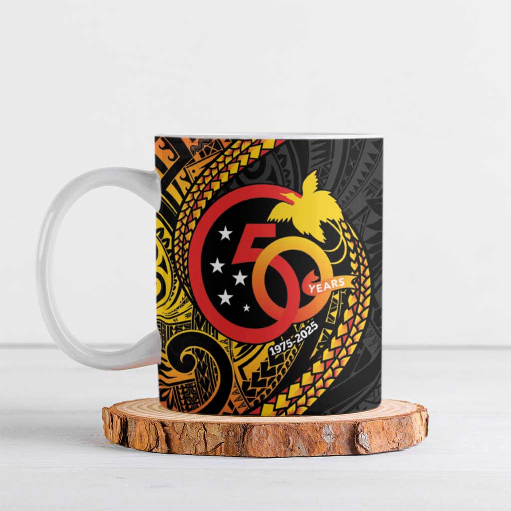 Papua New Guinea Tribal Tattoo Ceramic Mug 50th Independence Anniversary - Polynesian Pride