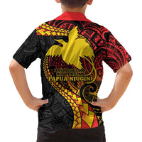 Papua New Guinea Tribal Tattoo Family Matching Long Sleeve Bodycon Dress and Hawaiian Shirt 50th Independence Anniversary LT9 - Polynesian Pride