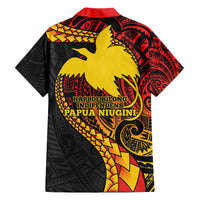 Papua New Guinea Tribal Tattoo Family Matching Off The Shoulder Long Sleeve Dress and Hawaiian Shirt 50th Independence Anniversary LT9 - Polynesian Pride