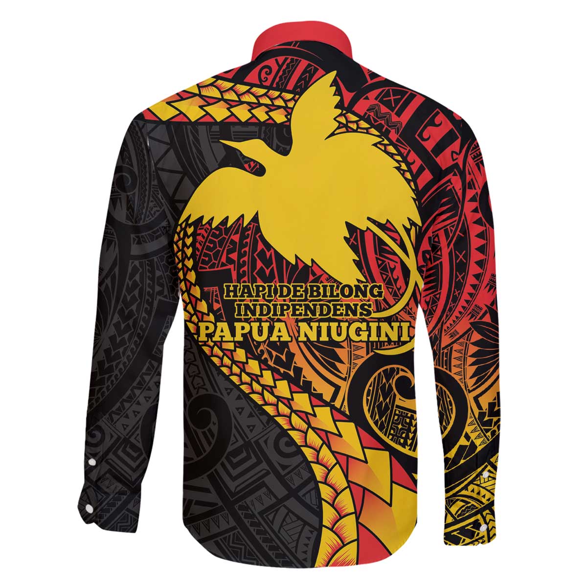 Papua New Guinea Tribal Tattoo Family Matching Off The Shoulder Long Sleeve Dress and Hawaiian Shirt 50th Independence Anniversary LT9 - Polynesian Pride