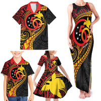 Papua New Guinea Tribal Tattoo Family Matching Tank Maxi Dress and Hawaiian Shirt 50th Independence Anniversary LT9 - Polynesian Pride
