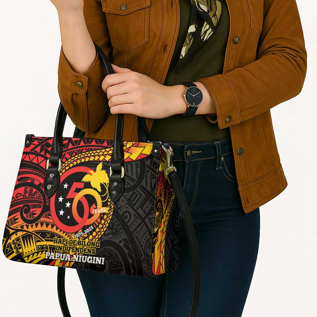 Papua New Guinea Tribal Tattoo Leather Bag 50th Independence Anniversary - Polynesian Pride