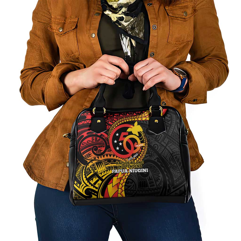 Papua New Guinea Tribal Tattoo Shoulder Handbag 50th Independence Anniversary