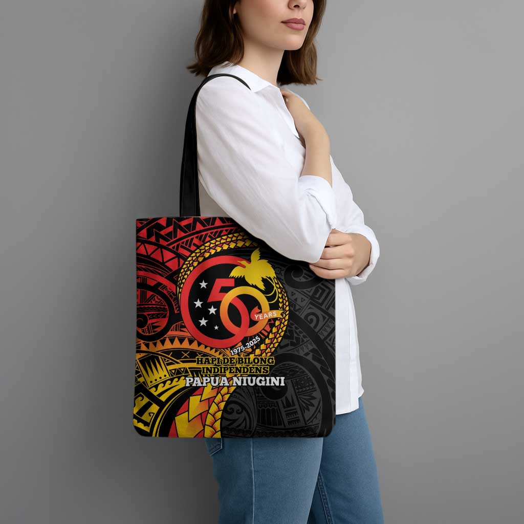 Papua New Guinea Tribal Tattoo Tote Bag 50th Independence Anniversary - Polynesian Pride