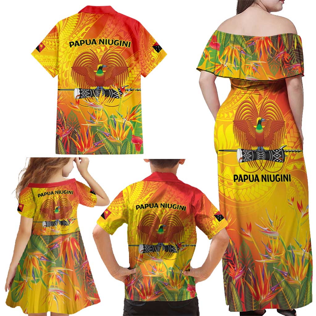 Papua New Guinea Unity in Diversity Family Matching Off Shoulder Maxi Dress and Hawaiian Shirt 50th Indipendens Papua Niugini LT9 - Polynesian Pride